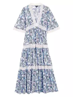 Платье макси Lou с кружевной отделкой Vilebrequin, цвет blanc