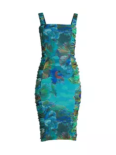 Платье миди Sea с квадратным вырезом Fuzzi, мультиколор