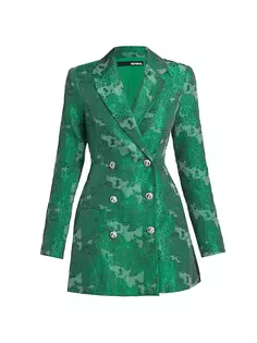 Блейзер-мини-платье Fonda из жаккарда Rotate Birger Christensen, цвет emerald