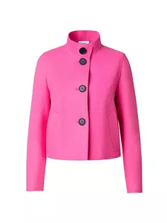 Полушерстяная куртка с воротником-стойкой Akris Punto, розовый