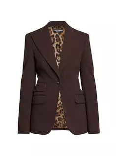 Приталенный однобортный пиджак Dolce&amp;Gabbana, цвет dark brown