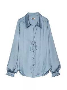 Атласная блузка с длинными рукавами Tilan Zadig &amp; Voltaire, цвет nuage