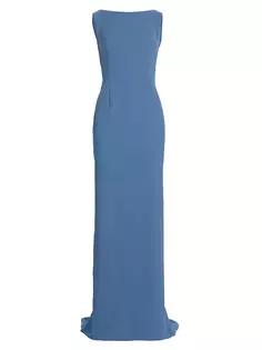 Платье без рукавов с драпированным воротником Catherine Regehr, синий