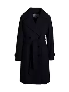 Двубортное пуховое пальто из смесовой шерсти Norwegian Wool, черный