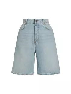 Широкие джинсовые шорты Loulou Studio, цвет washed light blue