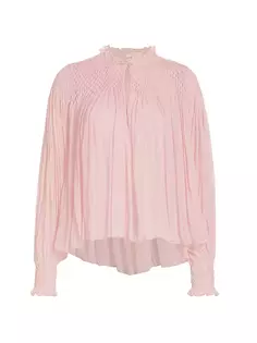 Fernanda плиссированная блузка со сборками Loveshackfancy, цвет orchard ice