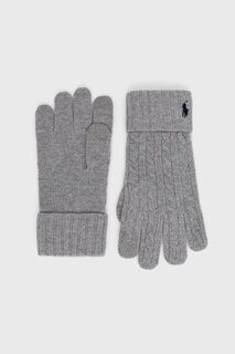 Шерстяные перчатки Polo Ralph Lauren, серый