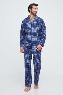 Хлопковая пижама Polo Ralph Lauren, темно-синий