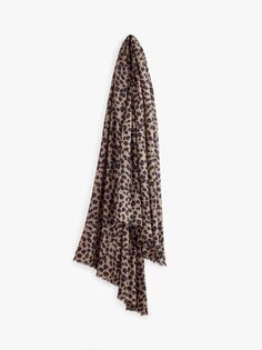Кашемировый шарф с леопардовым принтом HUSH, коричневый/мульти