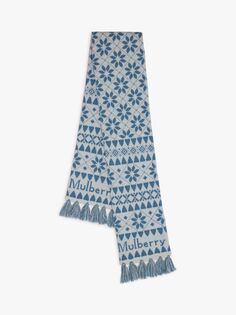 Вязаный шарф FairIsle Mulberry, поплин синий и экрю