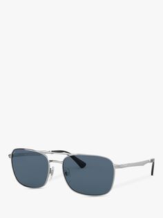 PO2454S Прямоугольные солнцезащитные очки Persol, серебристый/синий