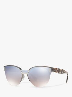 PR 04US Женские овальные солнцезащитные очки Prada, мульти/зеркальный синий