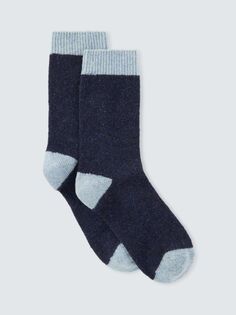 Носки из пестрой шерсти и шелка в крапинку John Lewis, темно-синий