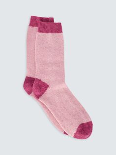 Носки из пестрой шерсти и шелка в крапинку John Lewis, розовый/фушия
