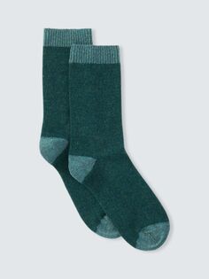 Носки из пестрой шерсти и шелка в крапинку John Lewis, зеленый/морская пена