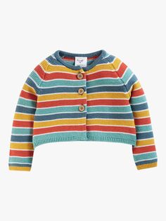 Кардиган в полоску из органического хлопка Baby Bright As A Button Frugi, мульти