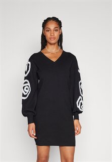 Платье Object OBJINDA SHORT DRESS FAIR, цвет black/sandshell