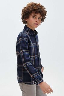 Детская хлопковая рубашка Mayoral, темно-синий