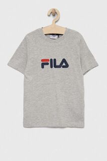 Детская хлопковая футболка Fila, серый