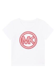 Детская хлопковая футболка Michael Kors R15117.102.108, белый