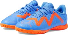 Бутсы Future Play Indoor Training PUMA, цвет Blue Glimmer/Puma White/Ultra Orange