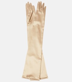 Длинные тюлевые перчатки x kim Dolce&amp;Gabbana, бежевый