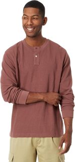 Текстурированная футболка на пуговицах с длинными рукавами Madewell, цвет Burnt Soil