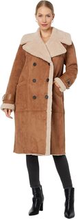 Двубортное пальто из искусственной дубленки Avec Les Filles, цвет Fawn