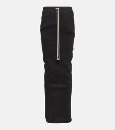 Drkshdw хлопковая юбка макси со столбиками и застежкой Rick Owens, черный