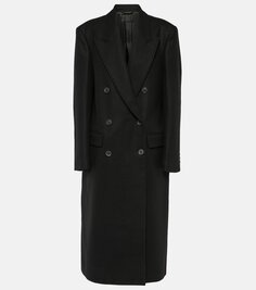 Двубортное пальто edmont из смесовой шерсти Nili Lotan, черный