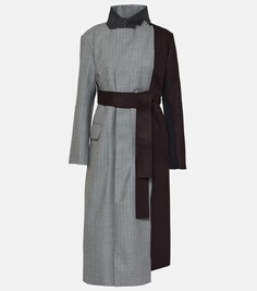 Шерстяное пальто Sacai, серый