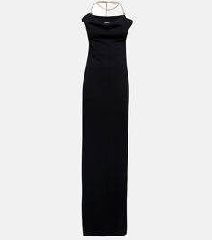 Платье с цепочкой Bottega Veneta, черный