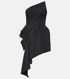 Асимметричное мини-платье с драпировкой Mugler, черный