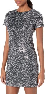 Мини-платье-футболка Petite с пайетками MICHAEL Michael Kors, цвет Malachite