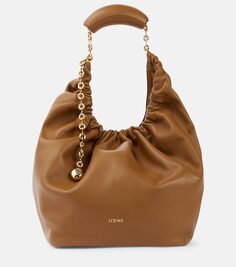 Кожаная сумка через плечо squeeze среднего размера Loewe, коричневый