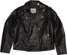 Куртка Plus Size Classic Asymmetrical Faux Leather Motorcycle Jacket Levi&apos;s, черный Levis
