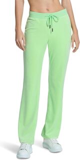 Велюровые брюки в рубчик на талии со шнурком Juicy Couture, цвет Sourapple