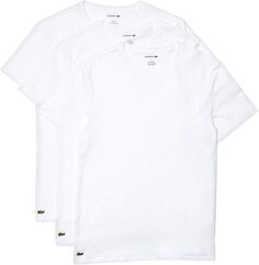 Комплект из 3 футболок Essential с v-образным вырезом стандартного кроя Lacoste, белый