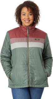 Классическая куртка-пуховик Mountain больших размеров в стиле колор-блок L.L.Bean, цвет Rosewood/Sea Green L.L.Bean®