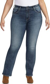 Джинсы Plus Size Avery High-Rise Slim Bootcut Jeans W94627EAE321 Silver Jeans Co., цвет Indigo