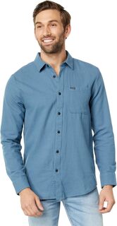 Однотонная рубашка на пуговицах с длинными рукавами Caden Volcom, цвет Slate Blue