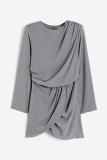 Платье H&amp;M Draped, серый H&M