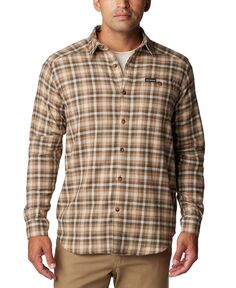 Мужская фланелевая рубашка с длинным рукавом Cornell Woods Columbia, тан/бежевый