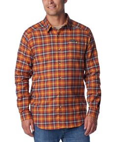 Мужская фланелевая рубашка с длинным рукавом Cornell Woods Columbia, оранжевый