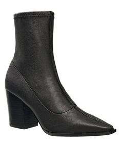Женские кожаные ботинки Lorenzo на блочном каблуке French Connection, черный