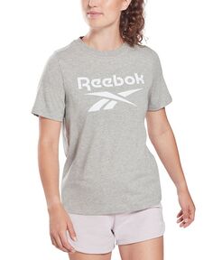 Женская футболка с коротким рукавом и графическим логотипом Reebok, серый