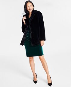 Женское семейное пальто из искусственного меха I.N.C. International Concepts, черный