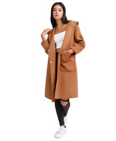 Женское пальто большого размера из смесовой шерсти Belle &amp; Bloom, цвет Camel