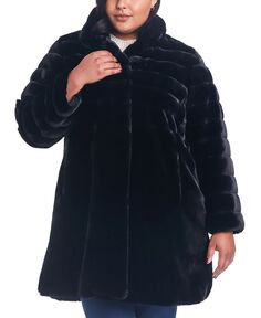 Женское пальто больших размеров из искусственного меха Jones New York, черный