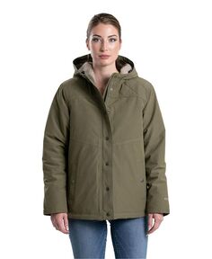 Женское пальто с капюшоном Softstone Micro-Duck больших размеров Berne, зеленый
